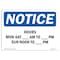 Signmission OSHA Notice, 5" Height, Sat Am To Pm Sun Noon Sign, 7" X 5", Landscape OS-NS-D-57-L-13539 - alternate 1
